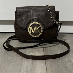 Michael Kors Brown Small Crossbody Bag Gold Hardware